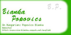 bianka popovics business card